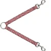 Dog Leash Splitter - Skull Yard Red/White