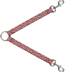 Dog Leash Splitter - Skull Yard Red/White