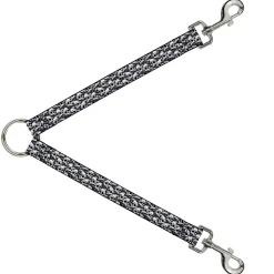 Dog Leash Splitter - Skull Yard Black/White