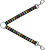 Dog Leash Splitter - Skulls Black/Multi Color