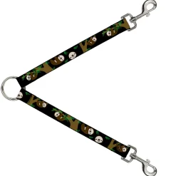 Dog Leash Splitter - Sloth Face/Hanging Black