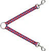 Dog Leash Splitter - Smiley Sad Face Checker Red/White/Blue