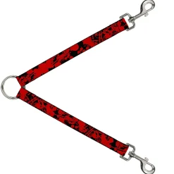 Dog Leash Splitter - Splatter Black/Red