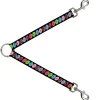 Dog Leash Splitter - Sprinkle Donuts Black/Multi Color