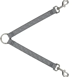 Dog Leash Splitter - Square Lines White/Black