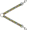 Dog Leash Splitter - Stained Glass Mosaic Multi Color