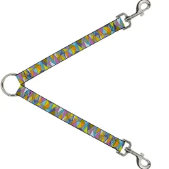 Dog Leash Splitter - Stained Glass Mosaic Multi Color