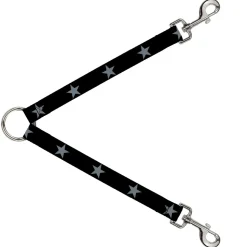 Dog Leash Splitter - Star Black/Silver