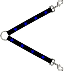 Dog Leash Splitter - Star Black/Blue