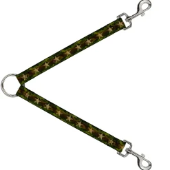 Dog Leash Splitter - Star Camo Olive/Gold