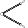 Dog Leash Splitter - Starry Snowflakes Black White Gray
