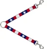 Dog Leash Splitter - Stars & Stripes Ribbon Red/Blue/White
