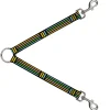 Dog Leash Splitter - Stripe Blocks Black/Multi Pastel