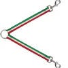 Dog Leash Splitter - Stripes Green/White/Red