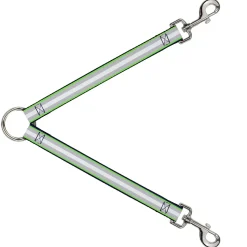 Dog Leash Splitter - Stripes Navy/Neon Green/Silver/White