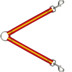 Dog Leash Splitter - Stripes Red/Yellow/Red