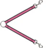 Dog Leash Splitter - Stripes White/Black/White/Pink