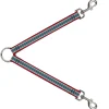 Dog Leash Splitter - Stripes Red/Blues/White