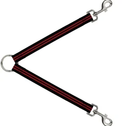 Dog Leash Splitter - Stripe Black/Red