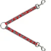 Dog Leash Splitter - Stripes & Stars Black/White/Red
