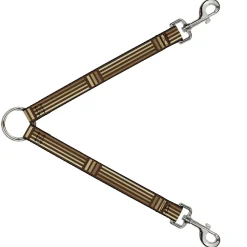 Dog Leash Splitter - Stripe Blocks Browns