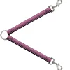 Dog Leash Splitter - Stripe Transition Black/Pink
