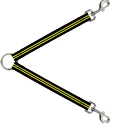 Dog Leash Splitter - Stripe Black/Yellow