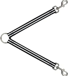 Dog Leash Splitter - Stripes 3Black/2White
