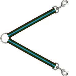Dog Leash Splitter - Stripes Brown/Green/Baby Blue