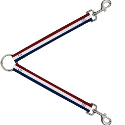 Dog Leash Splitter - Stripes Red/White/Blue