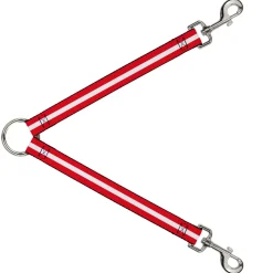 Dog Leash Splitter - Stripes Red/White/Red