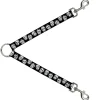 Dog Leash Splitter - Sugar Skulls Black/White/Black