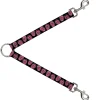 Dog Leash Splitter - Sugar Skulls Black/White/Fuchsia