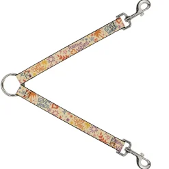 Dog Leash Splitter - Summer Harmony Collage Beige/Multi Color