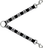 Dog Leash Splitter - Sunglasses & Mustache Black/White