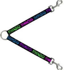 Dog Leash Splitter - SWAGG Black/Zebra Multi Neon