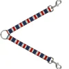 Dog Leash Splitter - Tartan Plaid Khaki/Blues/Red