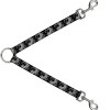 Dog Leash Splitter - Tattoo Skull Floral Black/White
