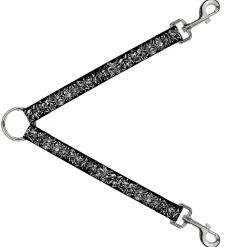 Dog Leash Splitter - Tattoo Johnny-Fairies Black White