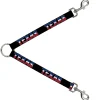 Dog Leash Splitter - TEXAS w/Star Black/White/Blue/Red