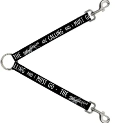 Dog Leash Splitter - THE MOUNTAINS ARE CALLING AND I MUST GO/Mountains Outline3 Black/Gray/White