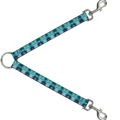 Dog Leash Splitter - Tie Dye Reflection Turquoise Blues