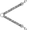 Dog Leash Splitter - Tilted Skulls Plaid Gray