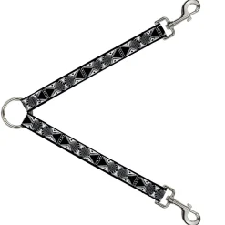 Dog Leash Splitter - Tribal1 Black/White