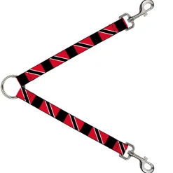 Dog Leash Splitter - Trinidad & Tobaga Flags/Black Block