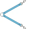 Dog Leash Splitter - Triple Stripe White/Blue