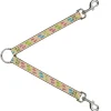 Dog Leash Splitter - Tropical Flip Flops Tan/Multi Color