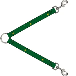 Dog Leash Splitter - Tropical Flora Greens/Reds/Gold