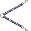 Dog Leash Splitter - Unicorns/Rainbows/Stars Blue/Purple
