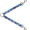 Dog Leash Splitter - Unicorns/Rainbows/Stars Blue/Rainbow/White
